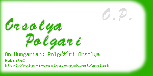 orsolya polgari business card
